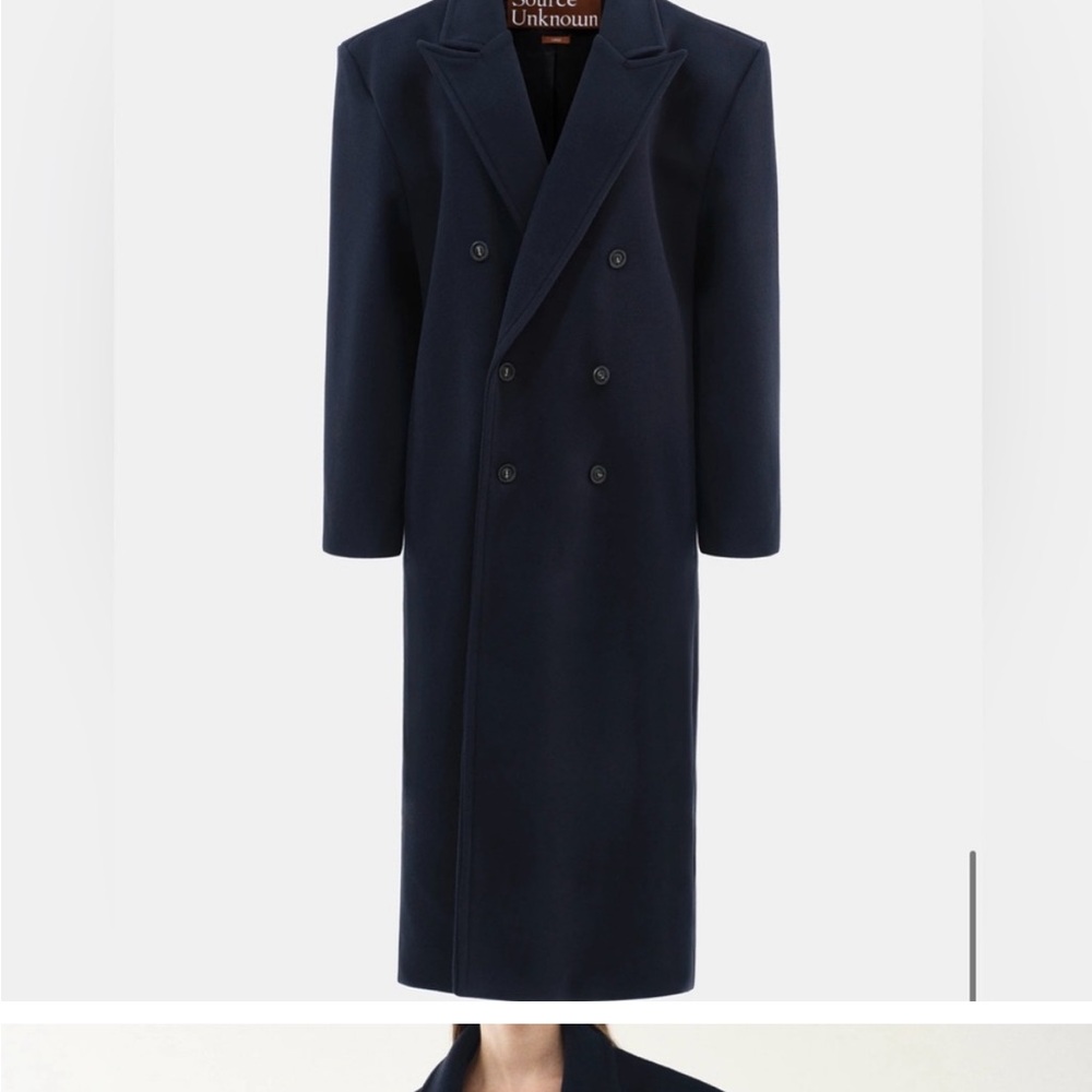 NWT SOURCE UNKNOWN OVERSIZED WALLACE GRANDPA COAT, NAVY